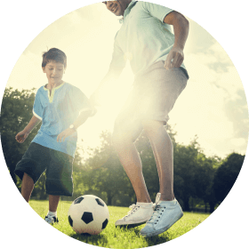 Boy playing football