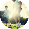 Boy playing football