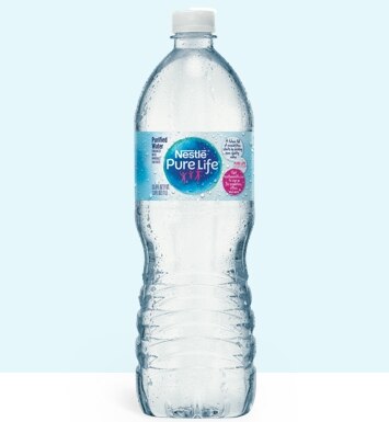 1 liter bottle of nestle pure life purified water