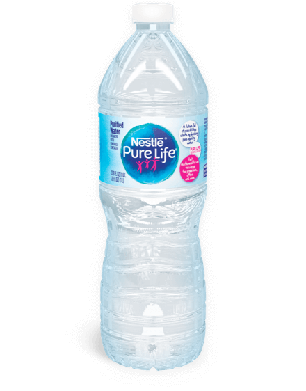 1 liter bottle of nestle pure life purified water