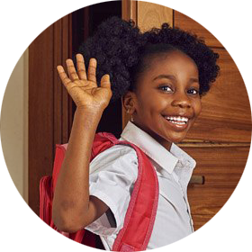 Girl smiling and waving
