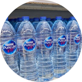 Nestle Pure Life Premium drinking water bottles in supermarket