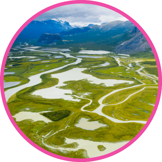 nestle pure life rivers running through grassy vista