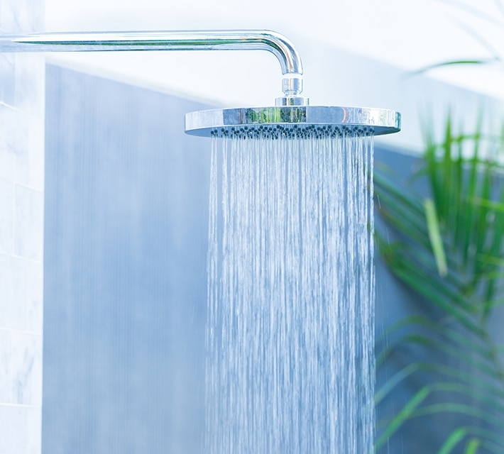 nestle pure life running shower in the garden