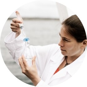 lady checking water quality