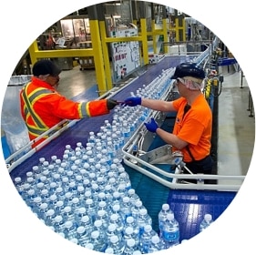 man woman water production nestle purelife