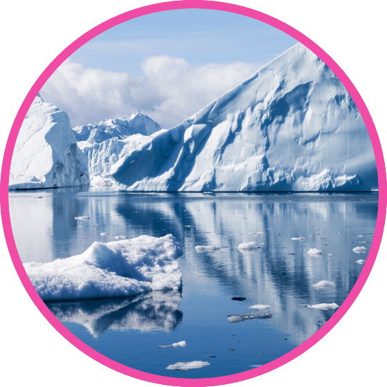 nestle pure life icebergs in sea