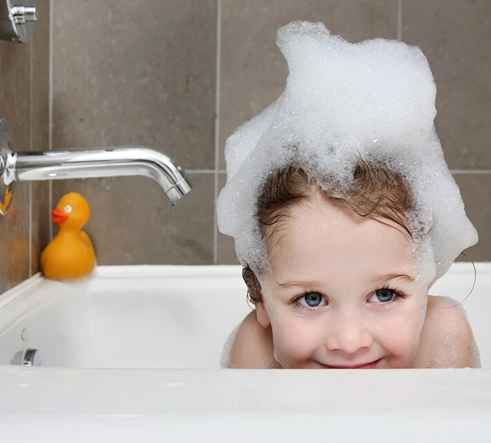 nestle pure life girl taking a bath