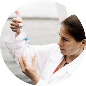 woman checking water quality