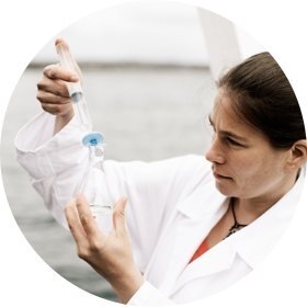 woman checking water quality