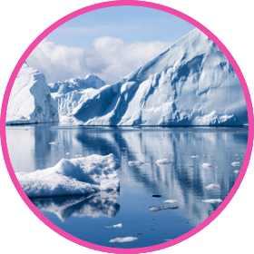 icebergs in sea
