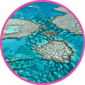 small islands surrounded by bright blue sea