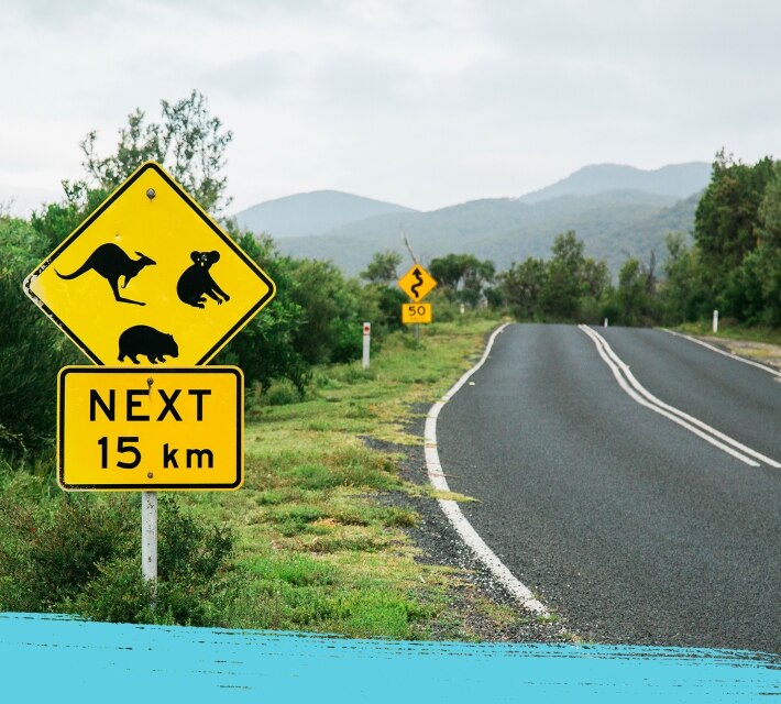 A road sign on an Australian road